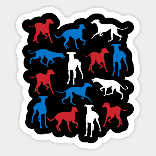 Patriotic Greyhound Dog America Flag 4Th Of July Sticker